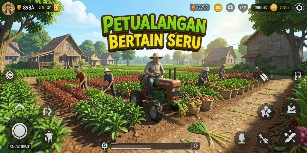 Tampilan gameplay menarik dari 898A yang menampilkan aktivitas bertani.