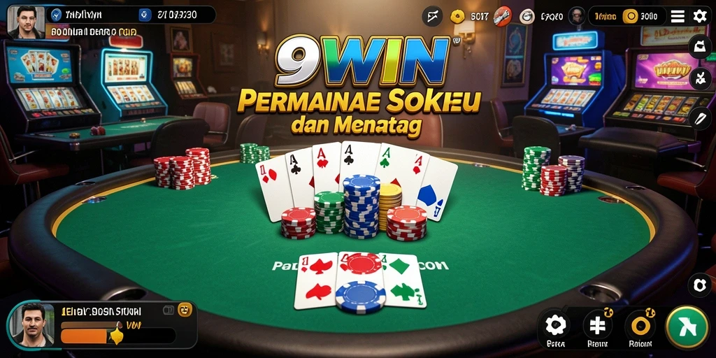 Tampilan menarik dari gameplay Poker di 9WIN yang menegangkan.