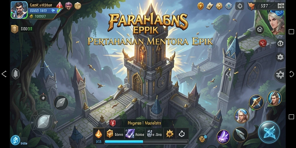 Tangkapan layar gameplay C0077 menampilkan pertahanan menara yang kokoh.