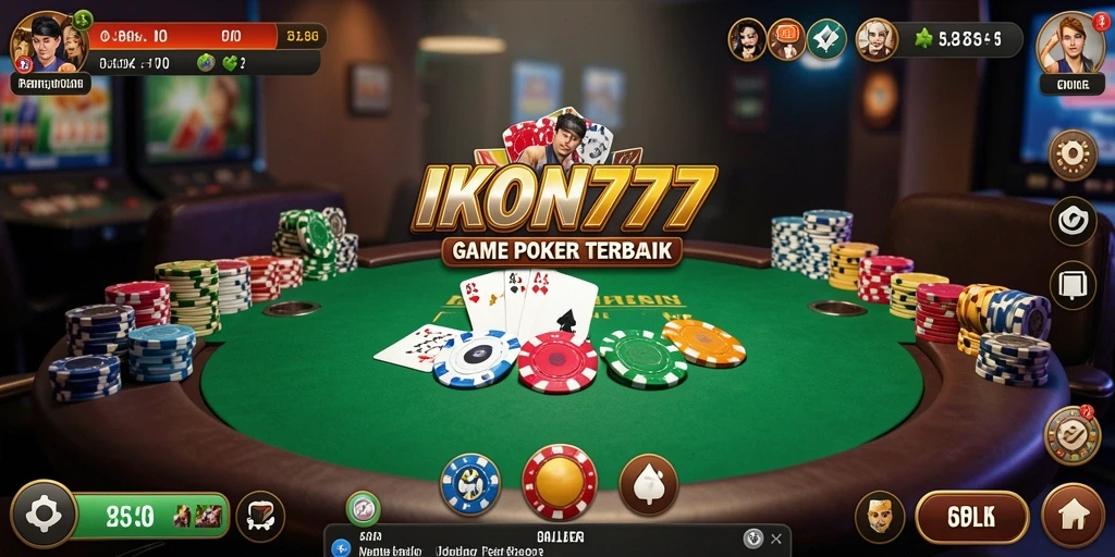Tampilan gameplay Poker yang menegangkan di IKON777.